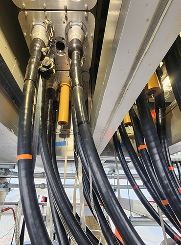Close-up view of Pfisterer terminations at large-scale global data center in the Midwest
