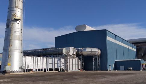 Exterior view of steel manufacturer's walking beam furnace