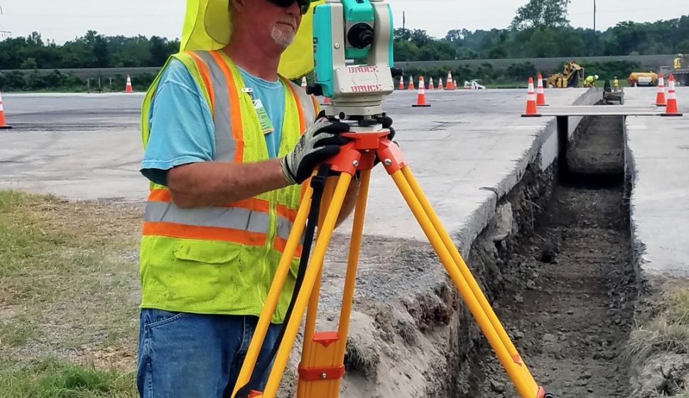Man surveys the runway at Harrisburg International Airport