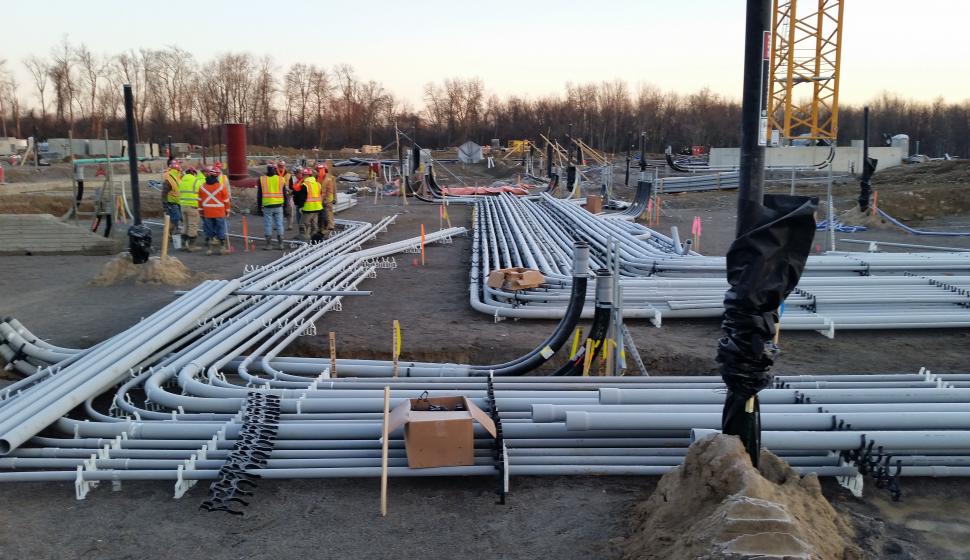The conduit network is the first thing to be installed.