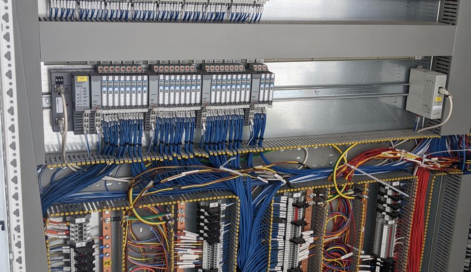 1,000 terminations inside furnace I-O relay cabinet