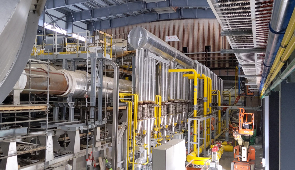 Interior of furnace in progress